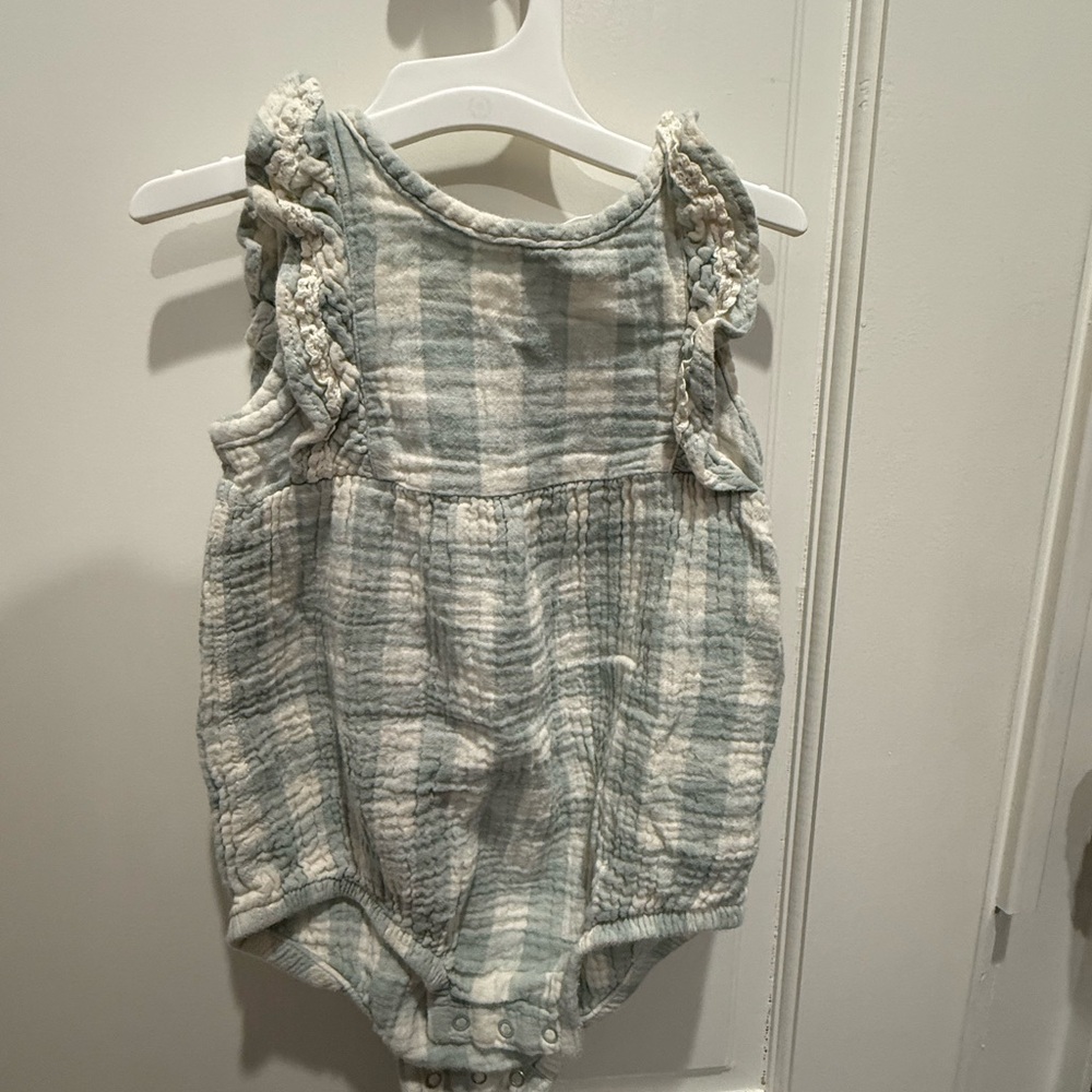 Cat and Jack Teal and White Baby Romper